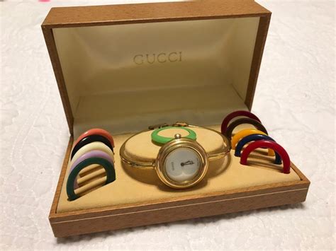 vintage interchangeable gucci watch|vintage gucci change bezel watch.